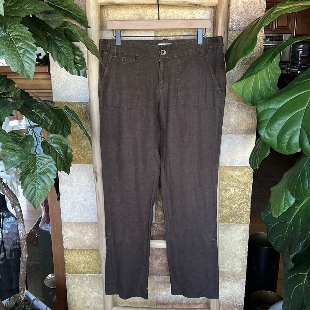 Calvin Klein Women’s Lightweight 100% Linen Straight Leg Pants, Size 4